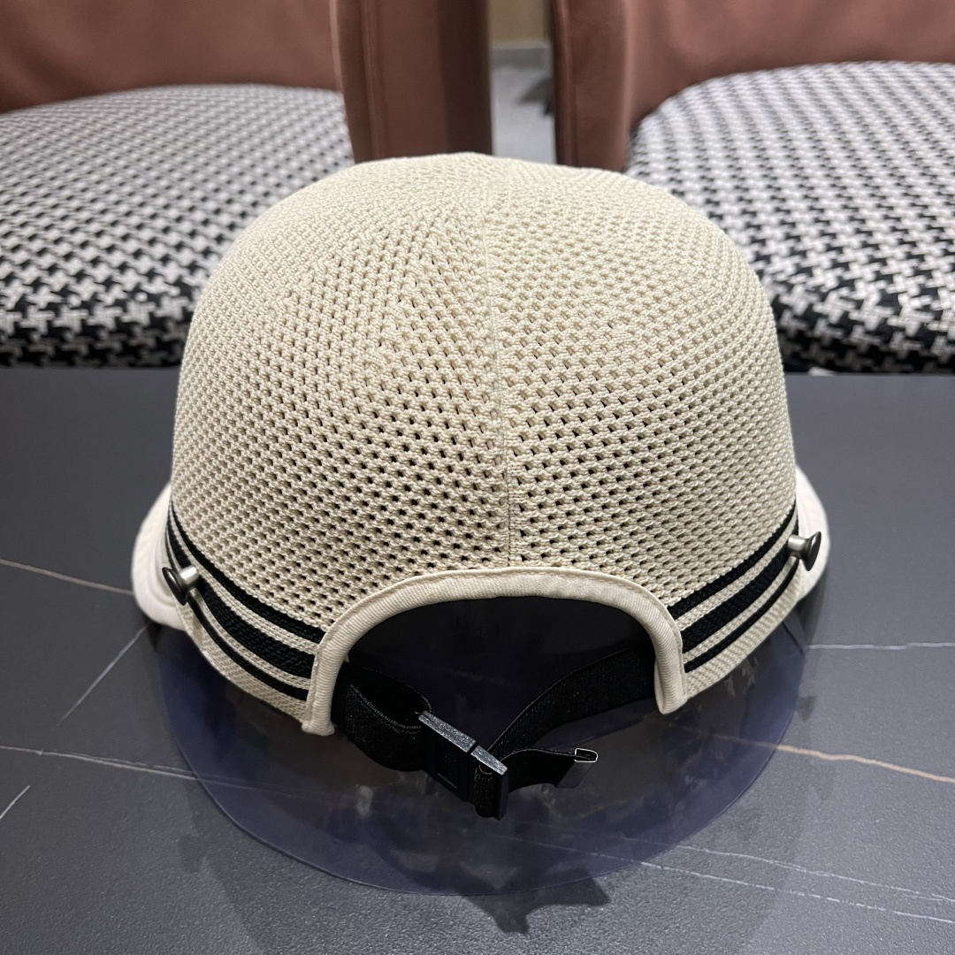  Prada普拉达宽檐鸭舌帽子女夏季大帽檐编织韩版渔夫帽百
搭款透气网眼防晒帽子