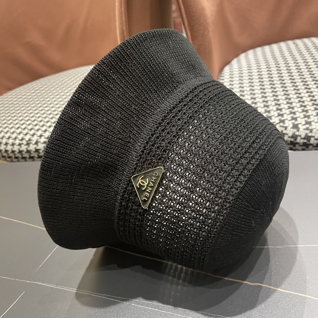  香奈儿Chanel 2025新款镂空透气渔夫帽子女夏天百搭可折叠显脸小盆帽遮阳防晒太阳帽 