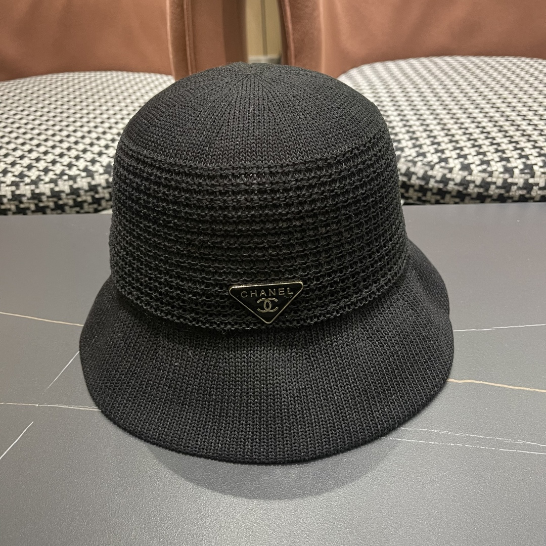  香奈儿Chanel 2025新款镂空透气渔夫帽子女夏天百搭可折叠显脸小盆帽遮阳防晒太阳帽 