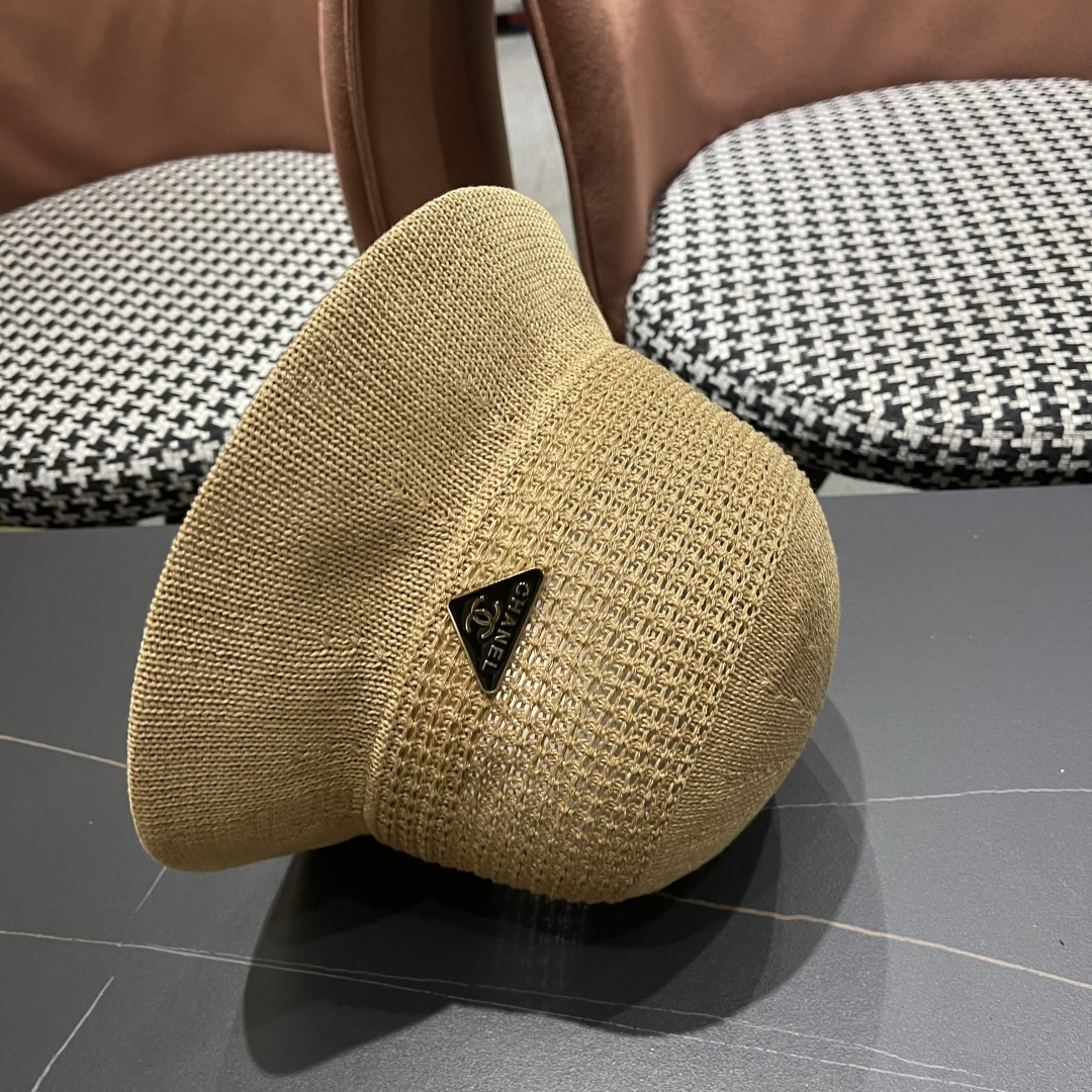  香奈儿Chanel 2025新款镂空透气渔夫帽子女夏天百搭可折叠显脸小盆帽遮阳防晒太阳帽 