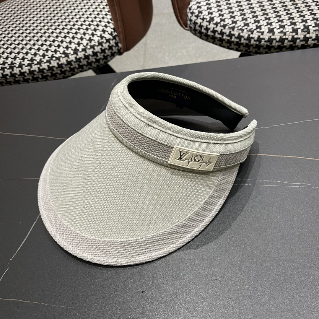  Lv 路易威登2025新款仿麻发箍式遮阳空顶帽春夏季户外防晒帽防紫外线
韩版大帽檐显脸小