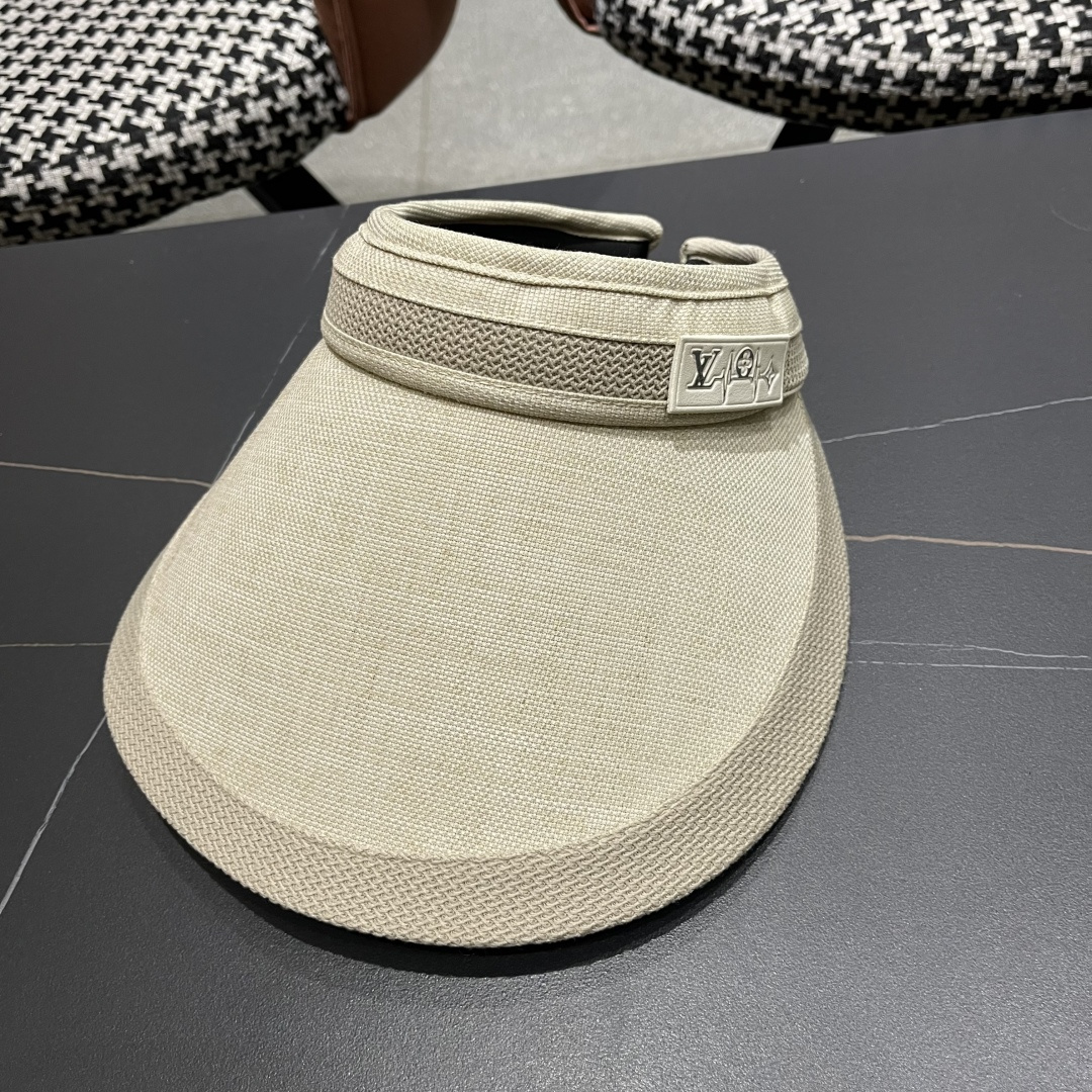  Lv 路易威登2025新款仿麻发箍式遮阳空顶帽春夏季户外防晒帽防紫外线
韩版大帽檐显脸小