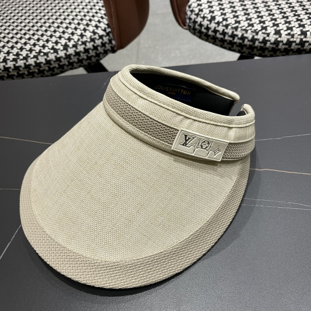  Lv 路易威登2025新款仿麻发箍式遮阳空顶帽春夏季户外防晒帽防紫外线
韩版大帽檐显脸小