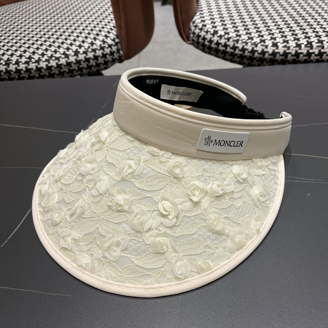  蒙口MONCLER2025新款花朵空顶帽女春夏出游遮阳防晒帽显脸小