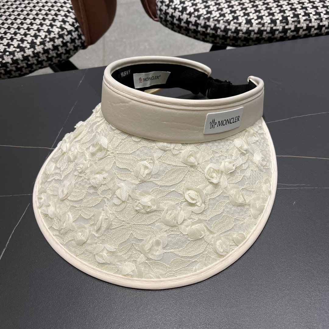  蒙口MONCLER2025新款花朵空顶帽女春夏出游遮阳防晒帽显脸小