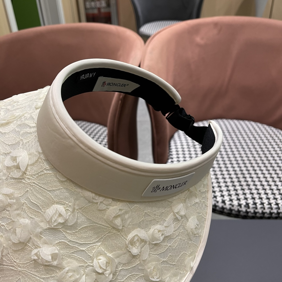  蒙口MONCLER2025新款花朵空顶帽女春夏出游遮阳防晒帽显脸小