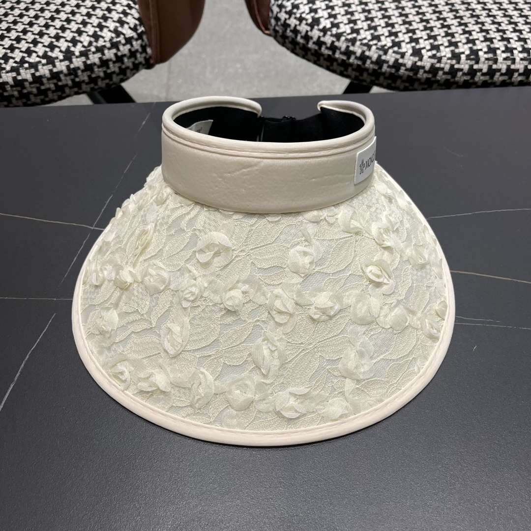  蒙口MONCLER2025新款花朵空顶帽女春夏出游遮阳防晒帽显脸小