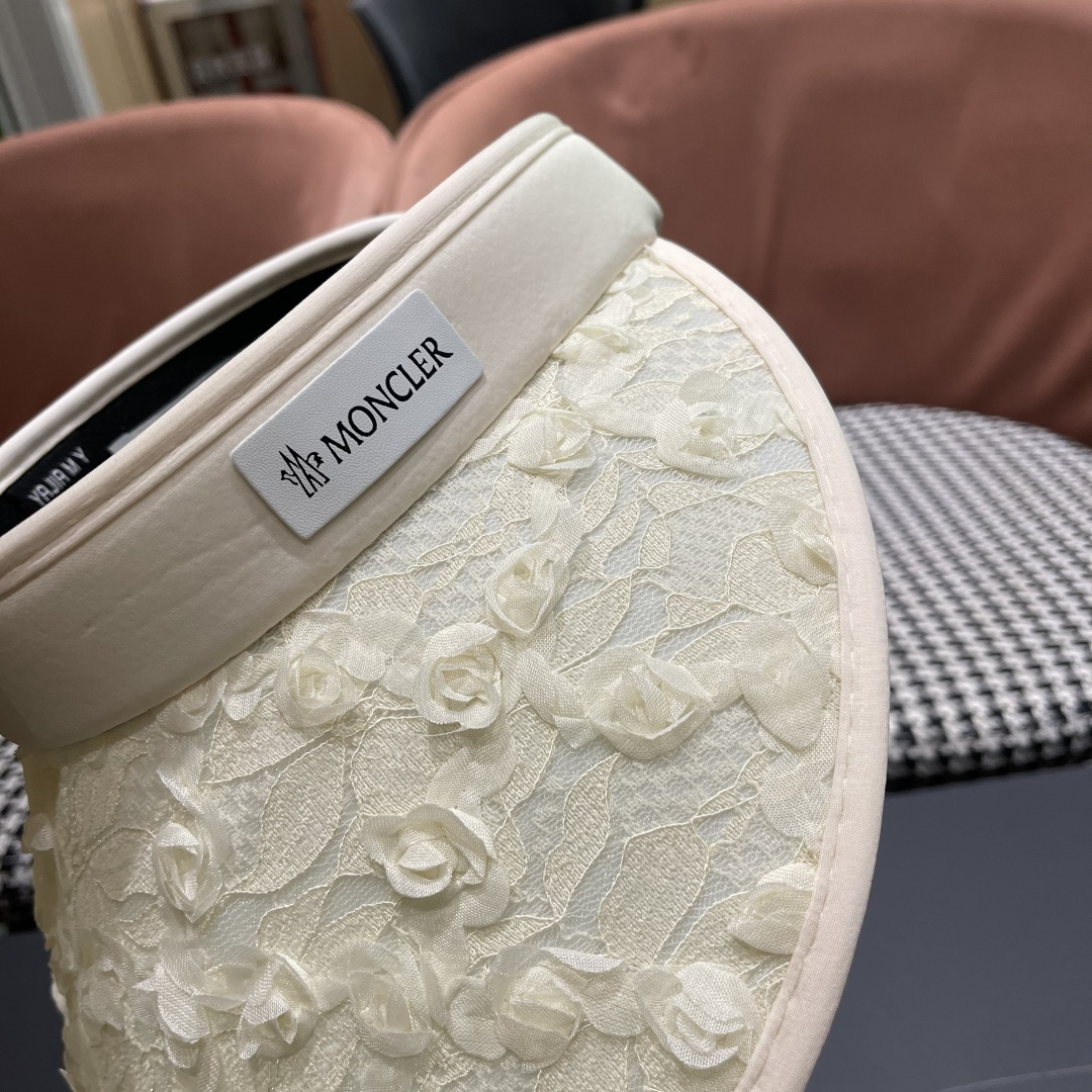  蒙口MONCLER2025新款花朵空顶帽女春夏出游遮阳防晒帽显脸小