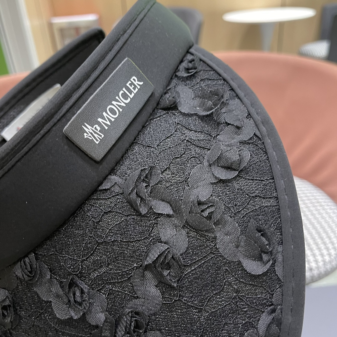  蒙口MONCLER2025新款花朵空顶帽女春夏出游遮阳防晒帽显脸小