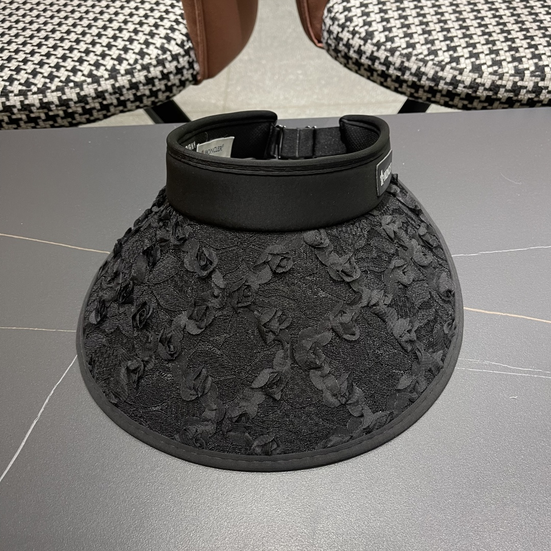  蒙口MONCLER2025新款花朵空顶帽女春夏出游遮阳防晒帽显脸小
