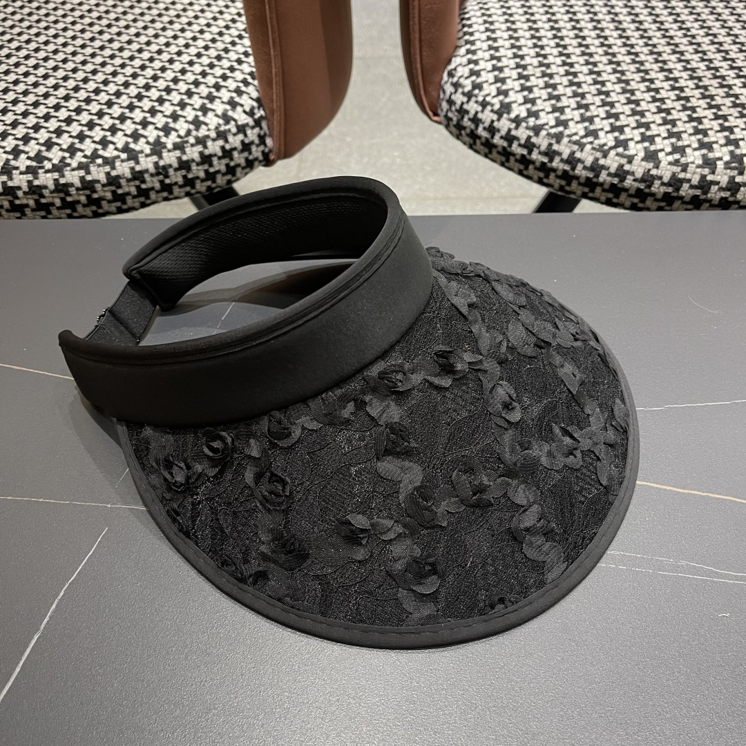  蒙口MONCLER2025新款花朵空顶帽女春夏出游遮阳防晒帽显脸小