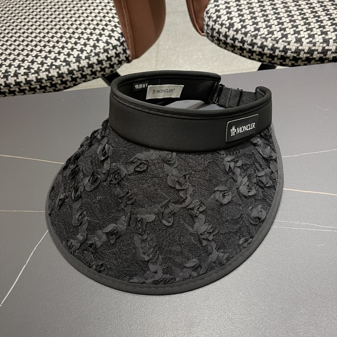  蒙口MONCLER2025新款花朵空顶帽女春夏出游遮阳防晒帽显脸小
