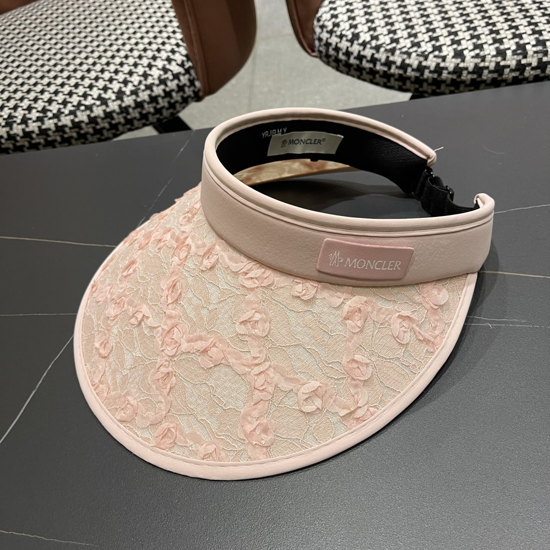  蒙口MONCLER2025新款花朵空顶帽女春夏出游遮阳防晒帽显脸小