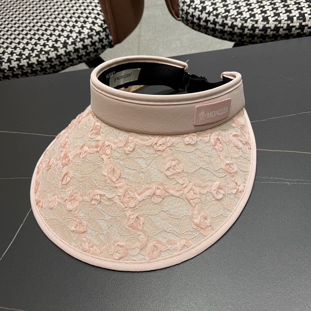  蒙口MONCLER2025新款花朵空顶帽女春夏出游遮阳防晒帽显脸小
