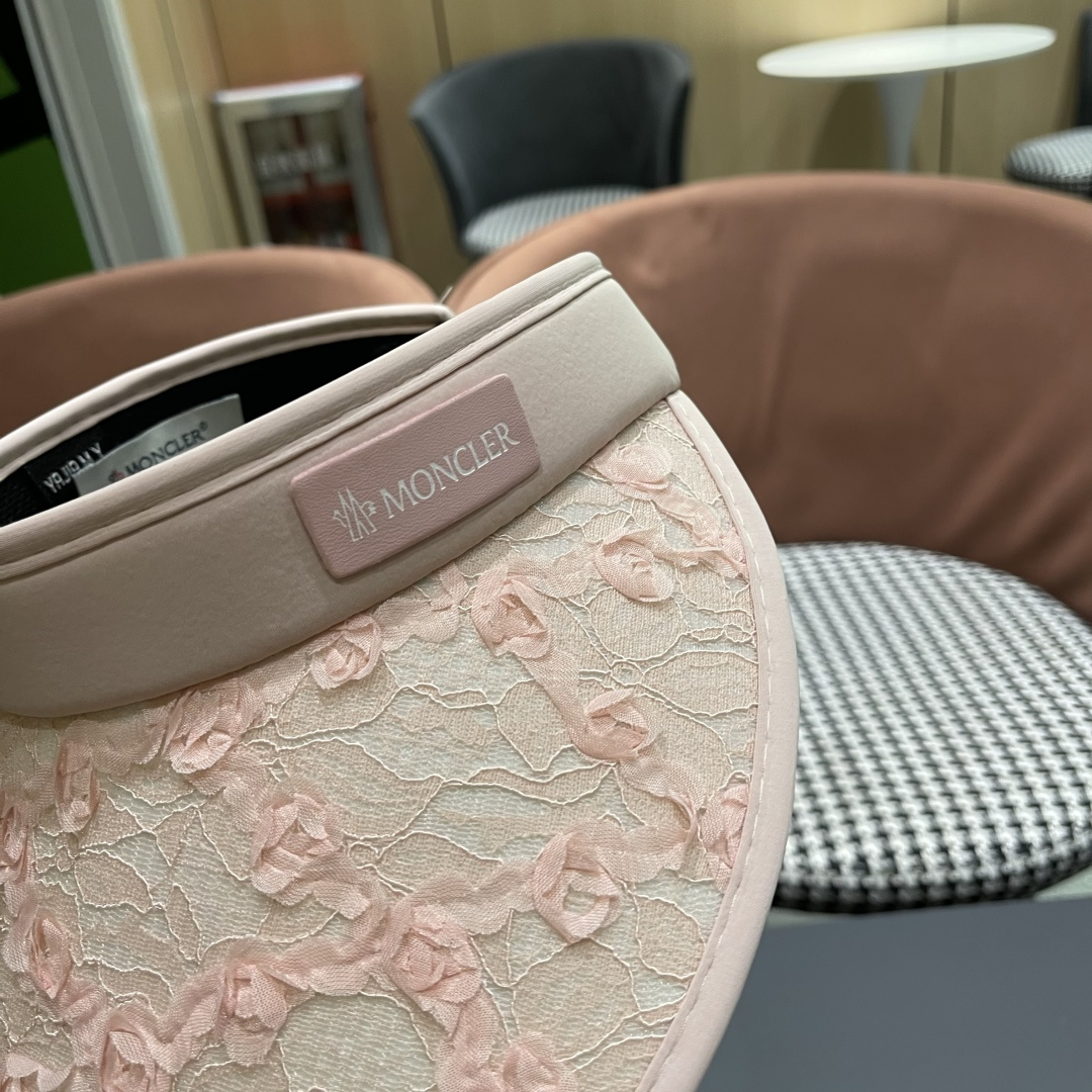  蒙口MONCLER2025新款花朵空顶帽女春夏出游遮阳防晒帽显脸小