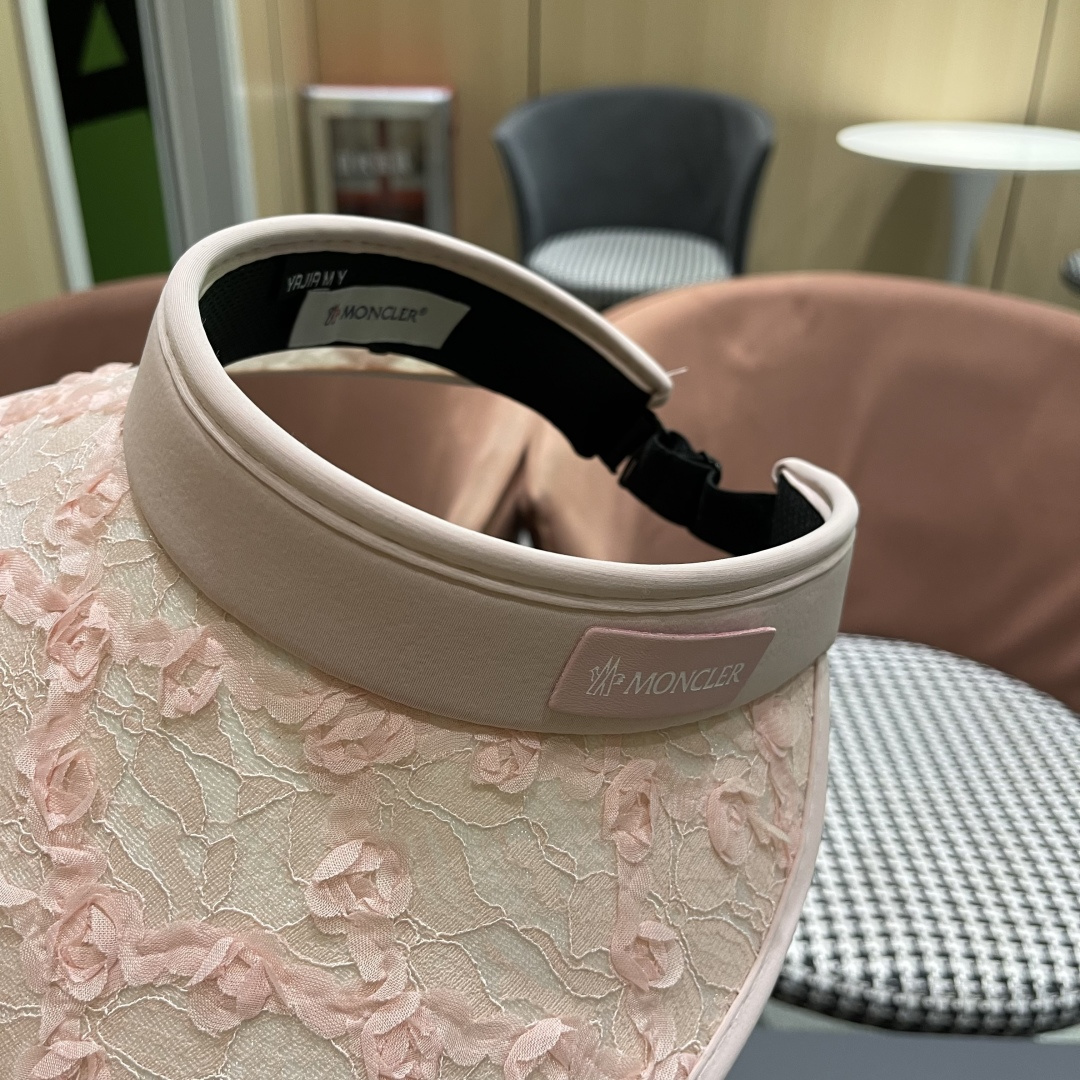  蒙口MONCLER2025新款花朵空顶帽女春夏出游遮阳防晒帽显脸小