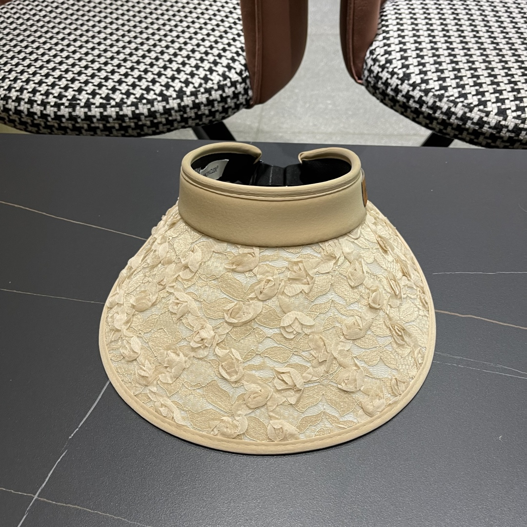  蒙口MONCLER2025新款花朵空顶帽女春夏出游遮阳防晒帽显脸小