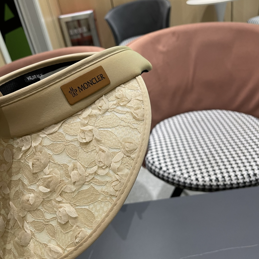  蒙口MONCLER2025新款花朵空顶帽女春夏出游遮阳防晒帽显脸小