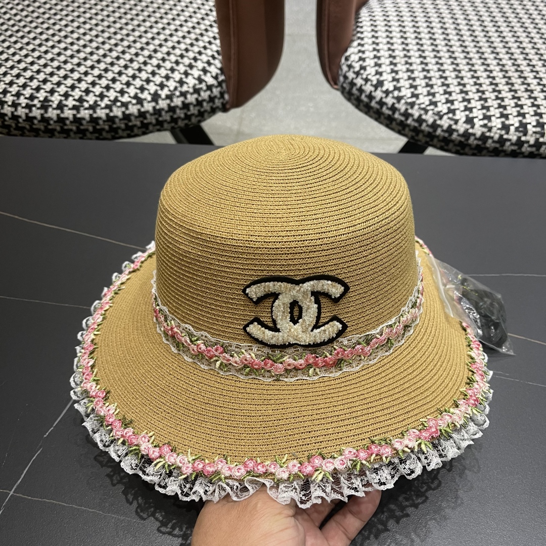 【CHANEL香奈儿】2025新款草编度假风草帽，大牌风～出街旅行单品