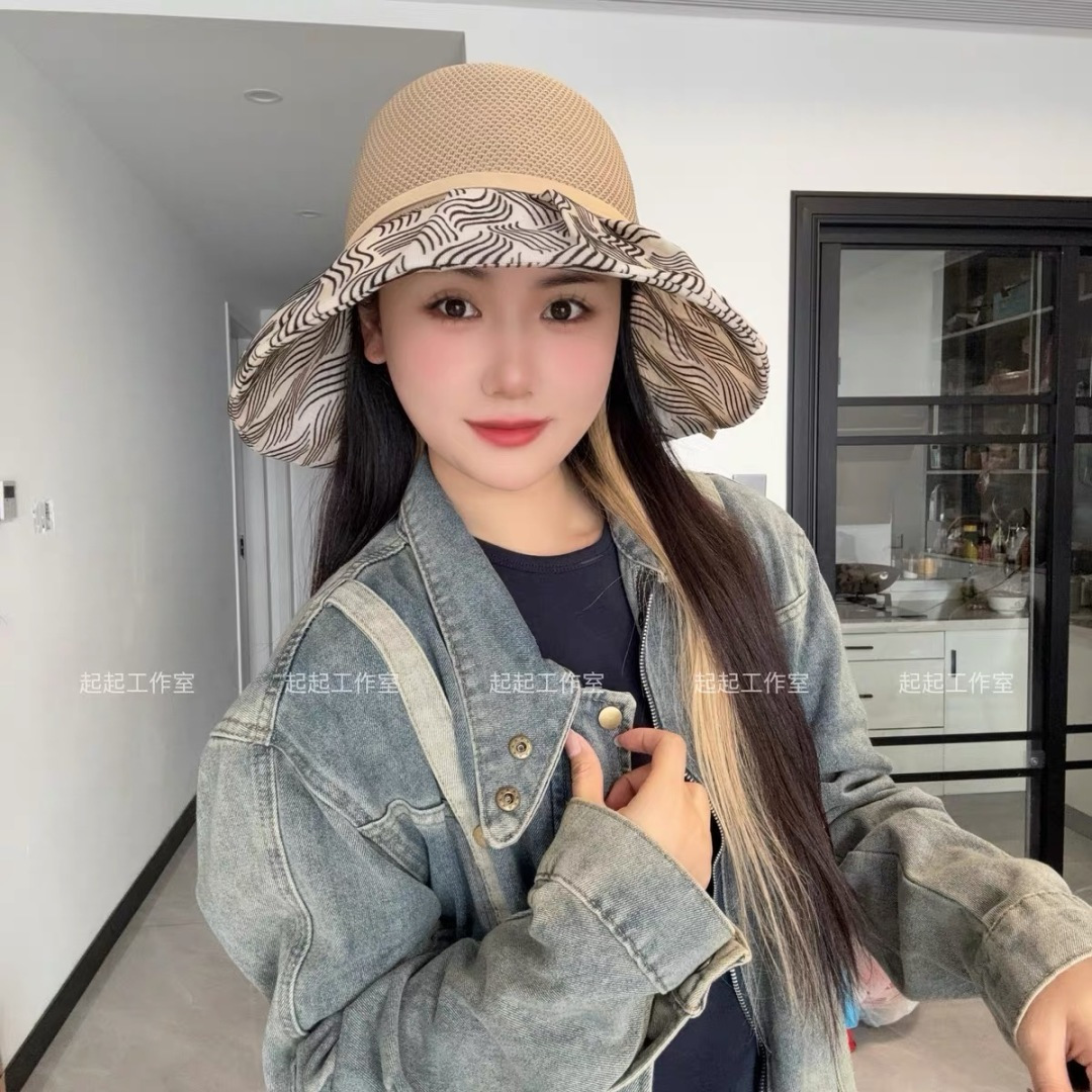 香奈儿Chanel新款夏季女防紫外线渔夫帽户外遮脸太阳帽字母镂空帽出游沙滩防晒