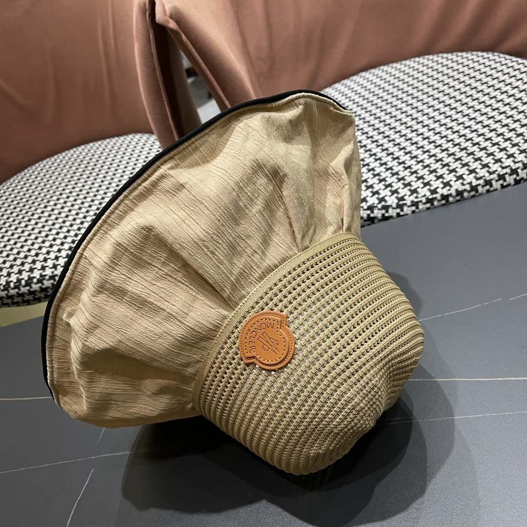  MONCLER蒙口✨2025新款渔夫帽女春夏季防晒遮阳帽大沿帽蝴蝶结百搭