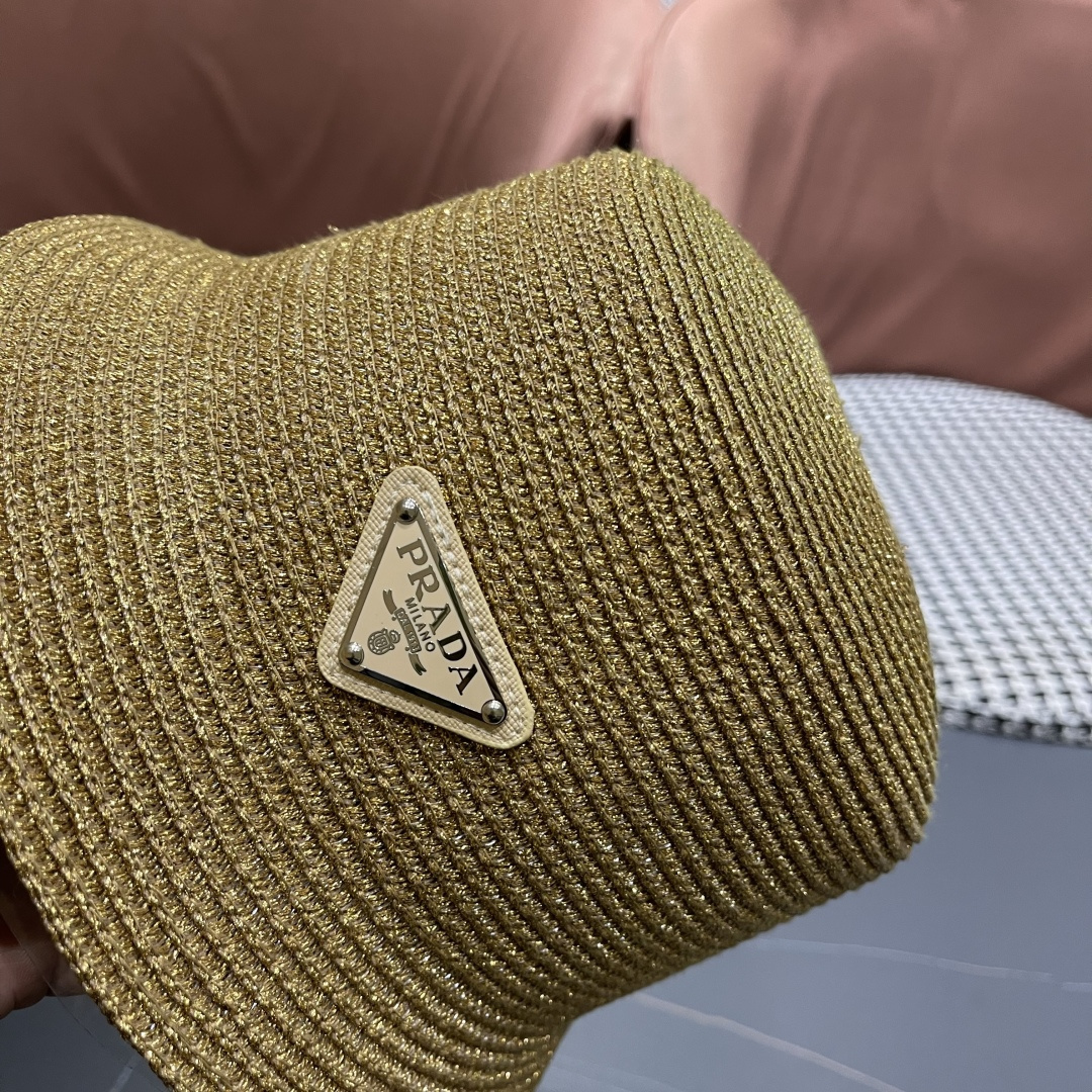  PRADA普拉达2025春夏新款遮阳草帽防嗮遮阳帽，