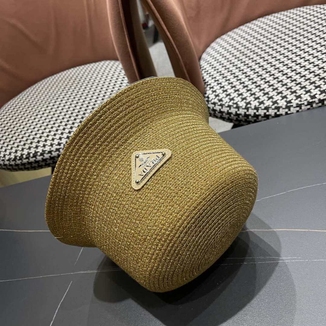  PRADA普拉达2025春夏新款遮阳草帽防嗮遮阳帽，