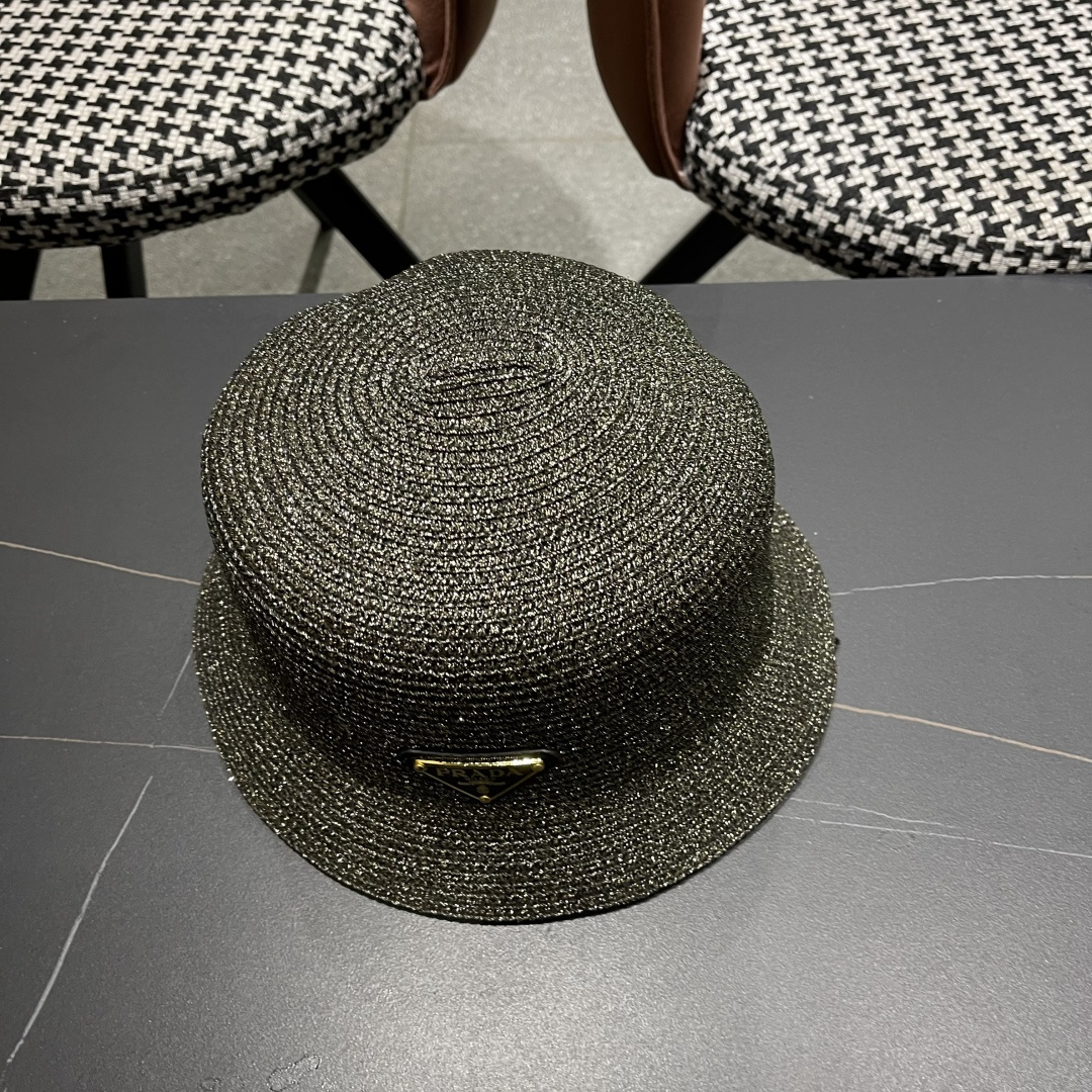  PRADA普拉达2025春夏新款遮阳草帽防嗮遮阳帽，