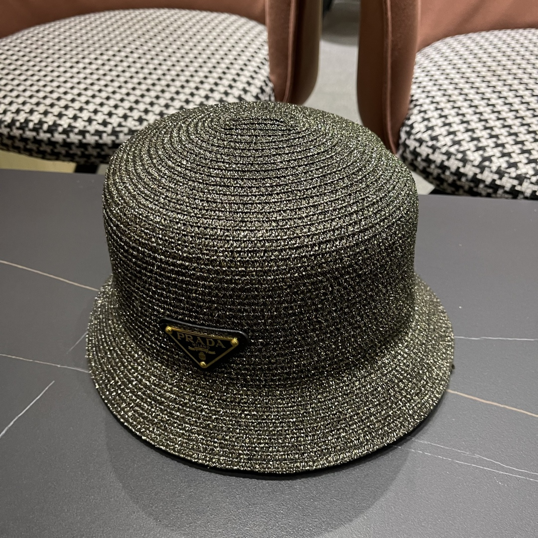  PRADA普拉达2025春夏新款遮阳草帽防嗮遮阳帽，