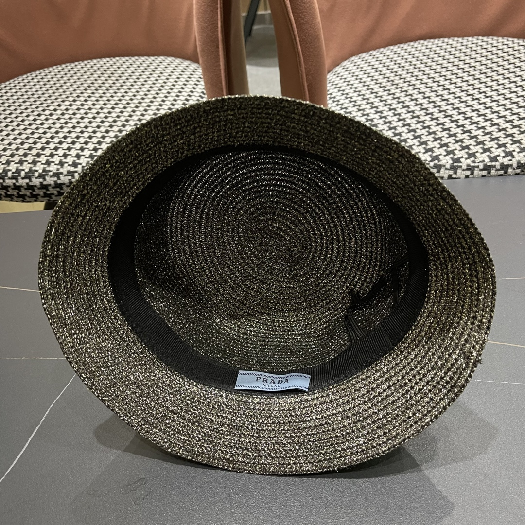  PRADA普拉达2025春夏新款遮阳草帽防嗮遮阳帽，