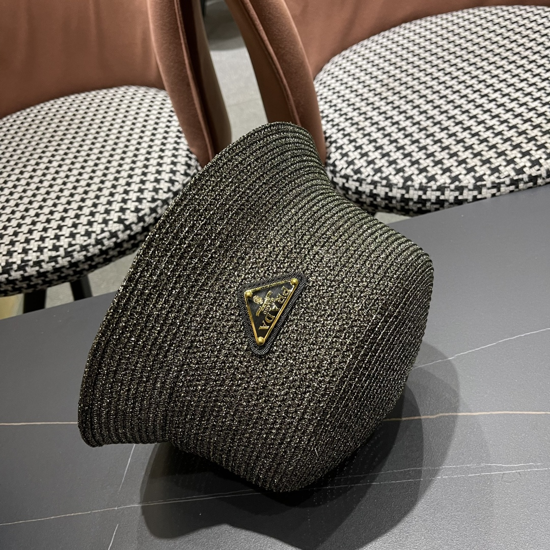  PRADA普拉达2025春夏新款遮阳草帽防嗮遮阳帽，