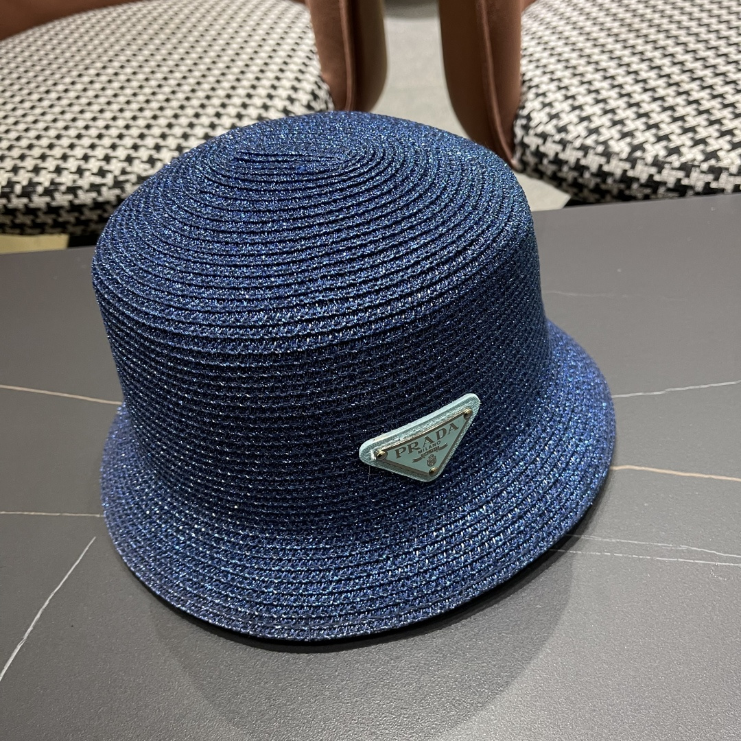  PRADA普拉达2025春夏新款遮阳草帽防嗮遮阳帽，