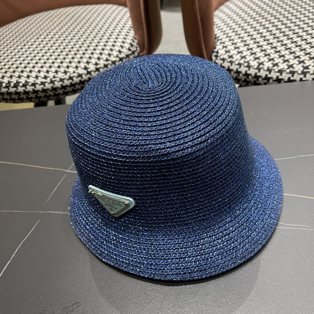  PRADA普拉达2025春夏新款遮阳草帽防嗮遮阳帽，