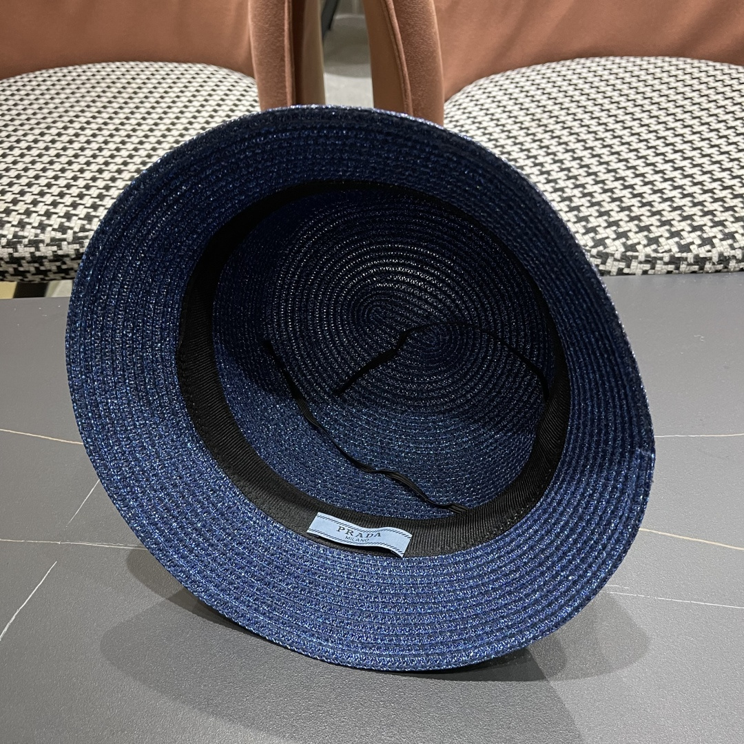  PRADA普拉达2025春夏新款遮阳草帽防嗮遮阳帽，