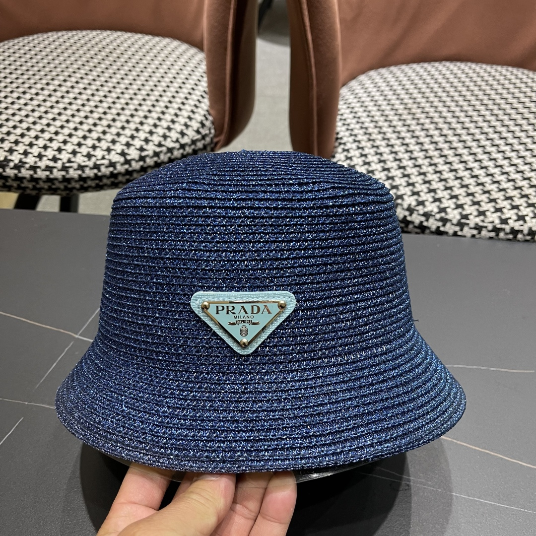  PRADA普拉达2025春夏新款遮阳草帽防嗮遮阳帽，