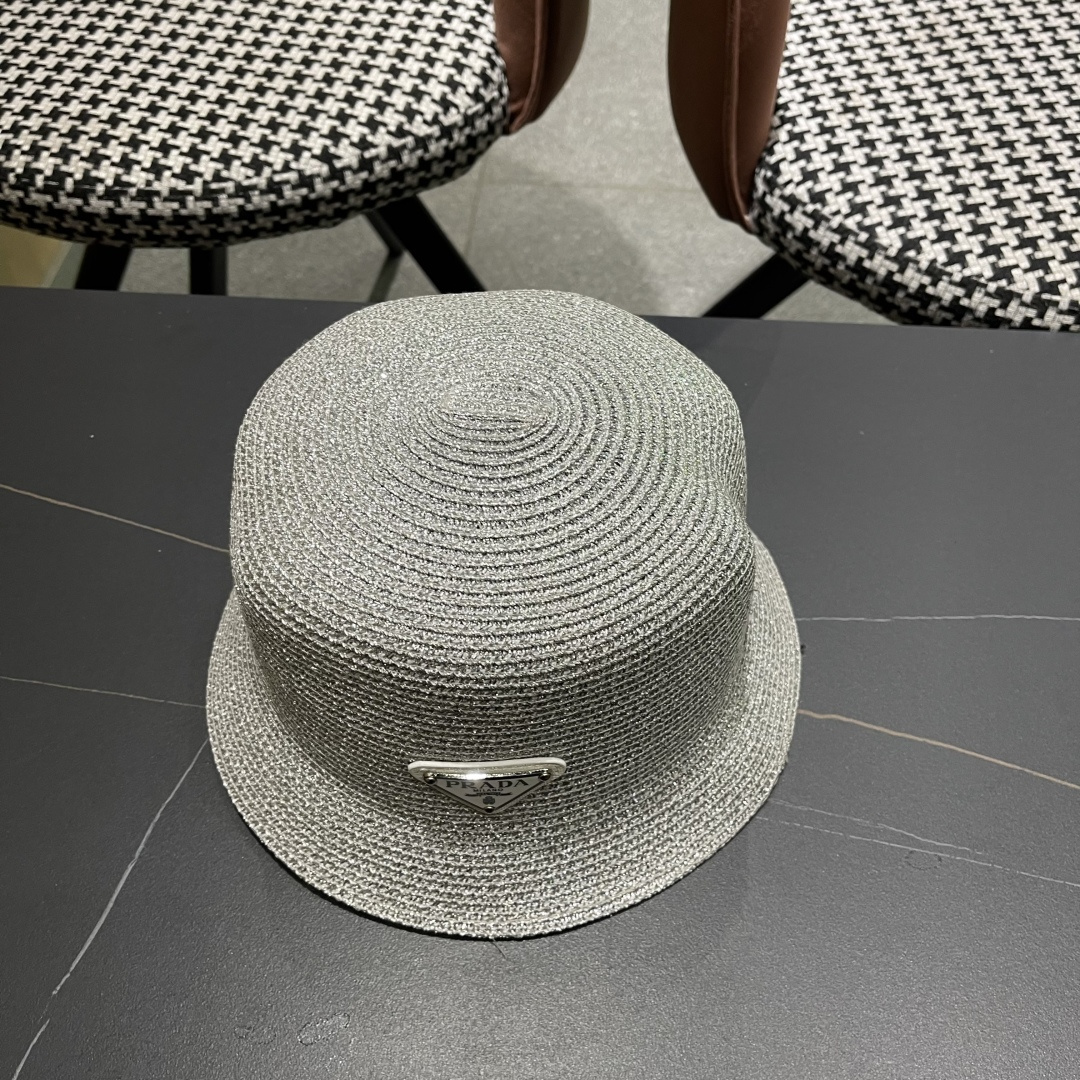  PRADA普拉达2025春夏新款遮阳草帽防嗮遮阳帽，