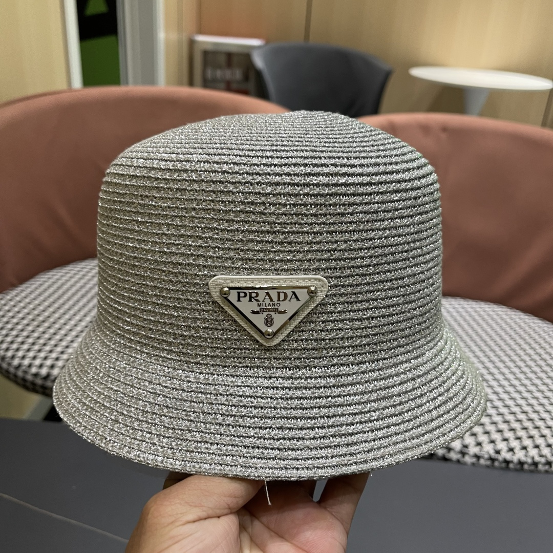  PRADA普拉达2025春夏新款遮阳草帽防嗮遮阳帽，