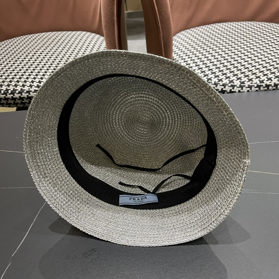  PRADA普拉达2025春夏新款遮阳草帽防嗮遮阳帽，