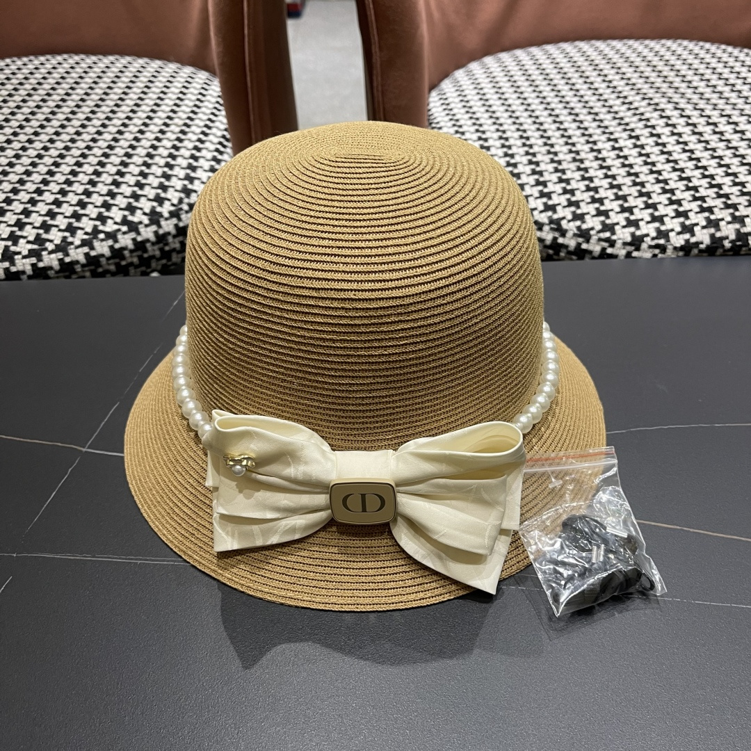 NO:359695,Dior Dior Straw Hat French Retro Large Pearl Bow Sunscreen Straw Hat Women Summer Sun Visor Hat Fisherman Hat Foldable Hat Straw Hat Fisherman Hat Baseball Hat, Hats, Dior, Dior, espadrilles, Hats迪奥Dior草帽法式复古大珍珠蝴蝶结防晒草帽女 夏季遮阳盆帽渔夫帽可折叠帽子草帽渔夫帽棒球帽,帽子,dior,dior,espadrilles,hats,hat