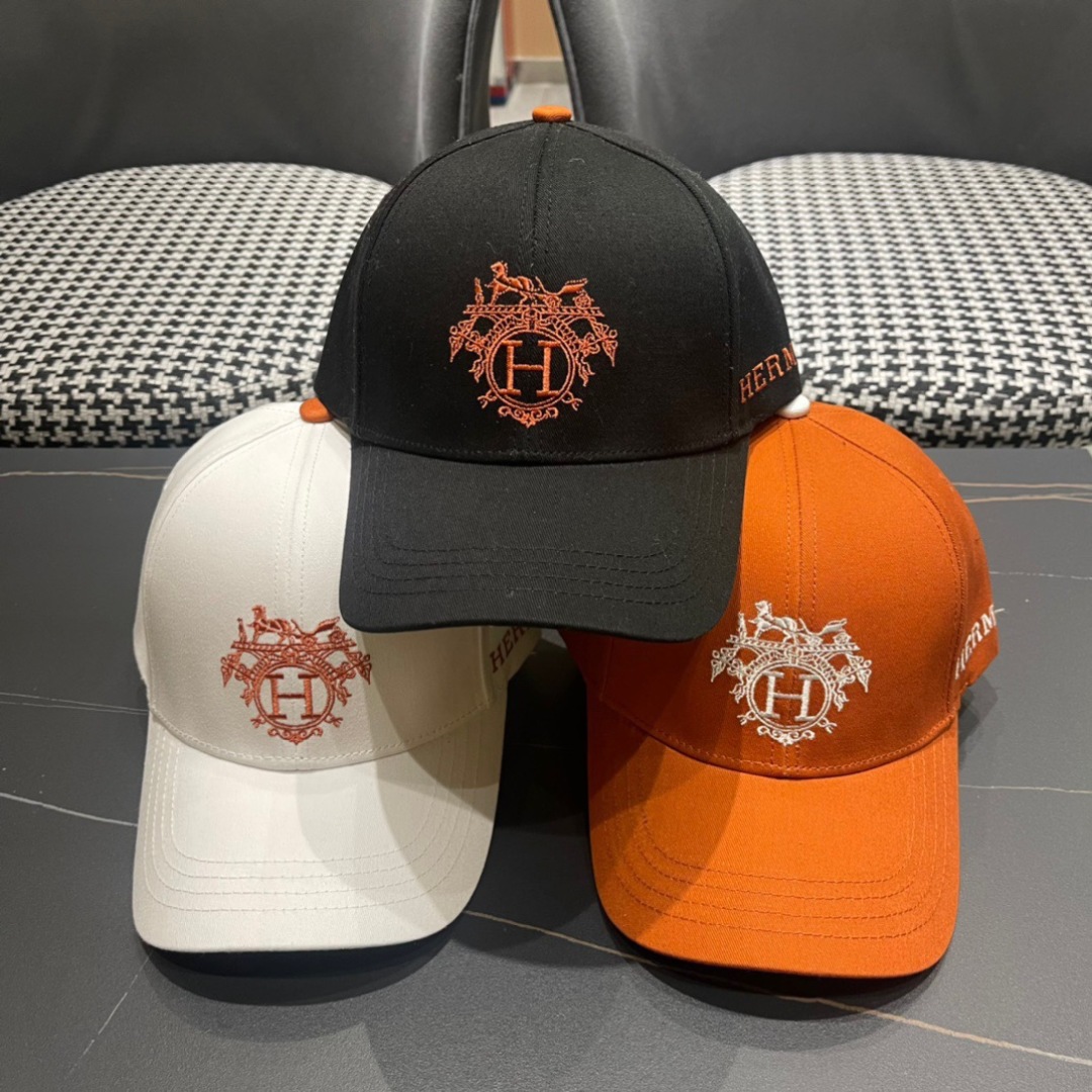 
配盒子布袋，HERMÈS (爱马仕)原单棒球帽，经典H，正品开模订制，原版透气帆布面料原厂精钢调节扣，