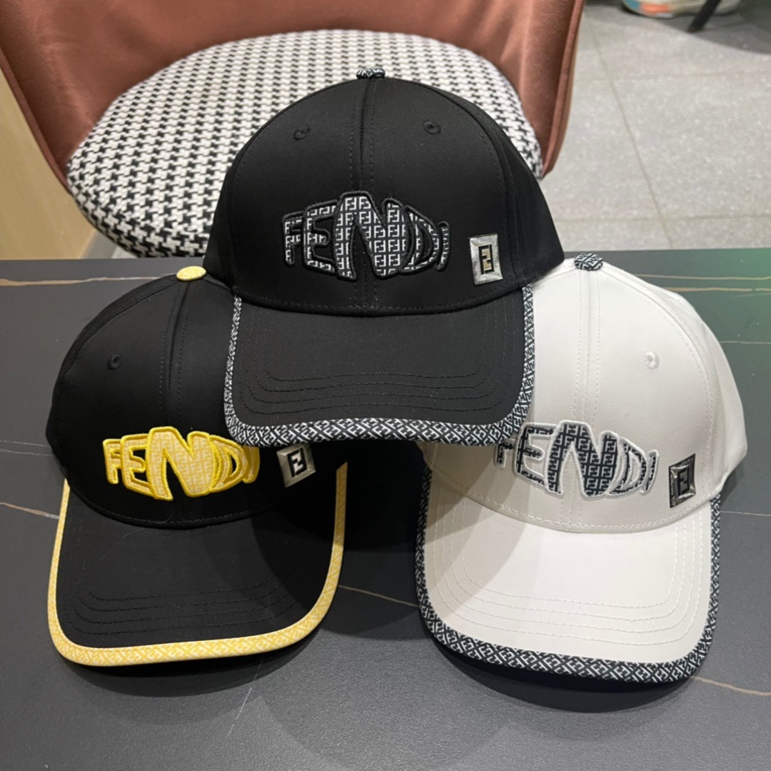  Fendi（芬迪）新款原单棒球帽， 双F提花，专柜热卖款，11开模订制，轻盈透气！质量超赞，基础头围5