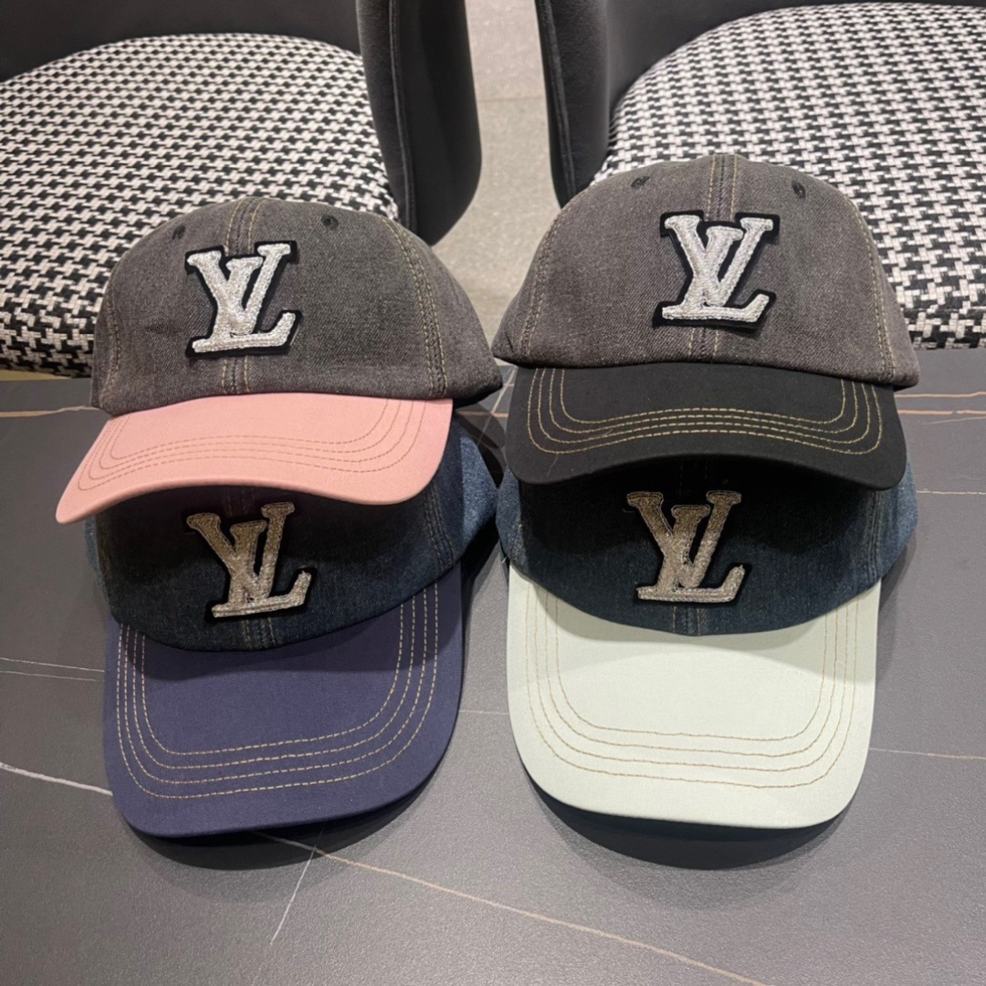 。LouiVuittonLV2024早春新款路易威登牛仔棒球帽，简单大方 男女通用遮阳帽，