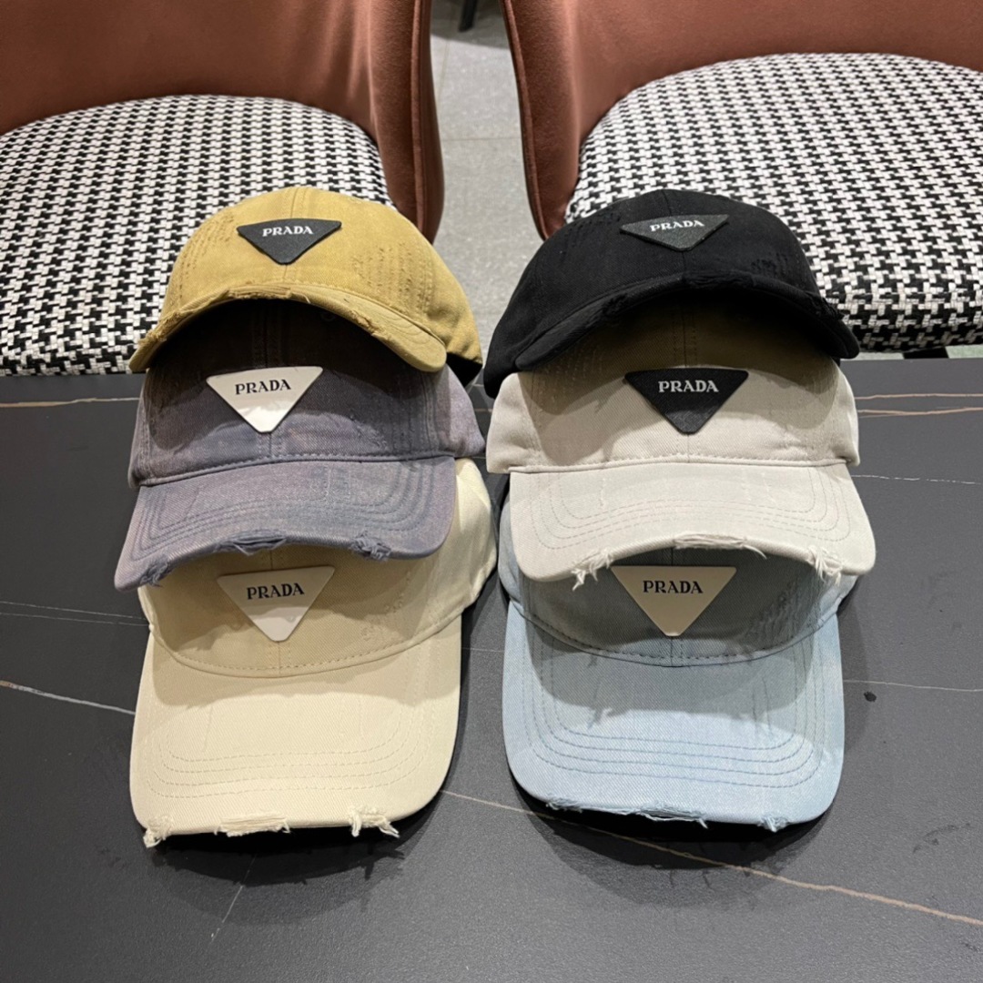 🧢普拉达Prada潮人三角标棒球帽简约帅气~男女同款超酷时尚街头风 帽型极好