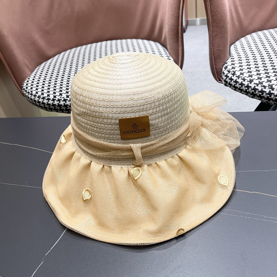 蒙口2025夏季飘带蝴蝶结开叉盆帽网纱防晒遮阳帽女户外防紫外线沙滩太阳帽