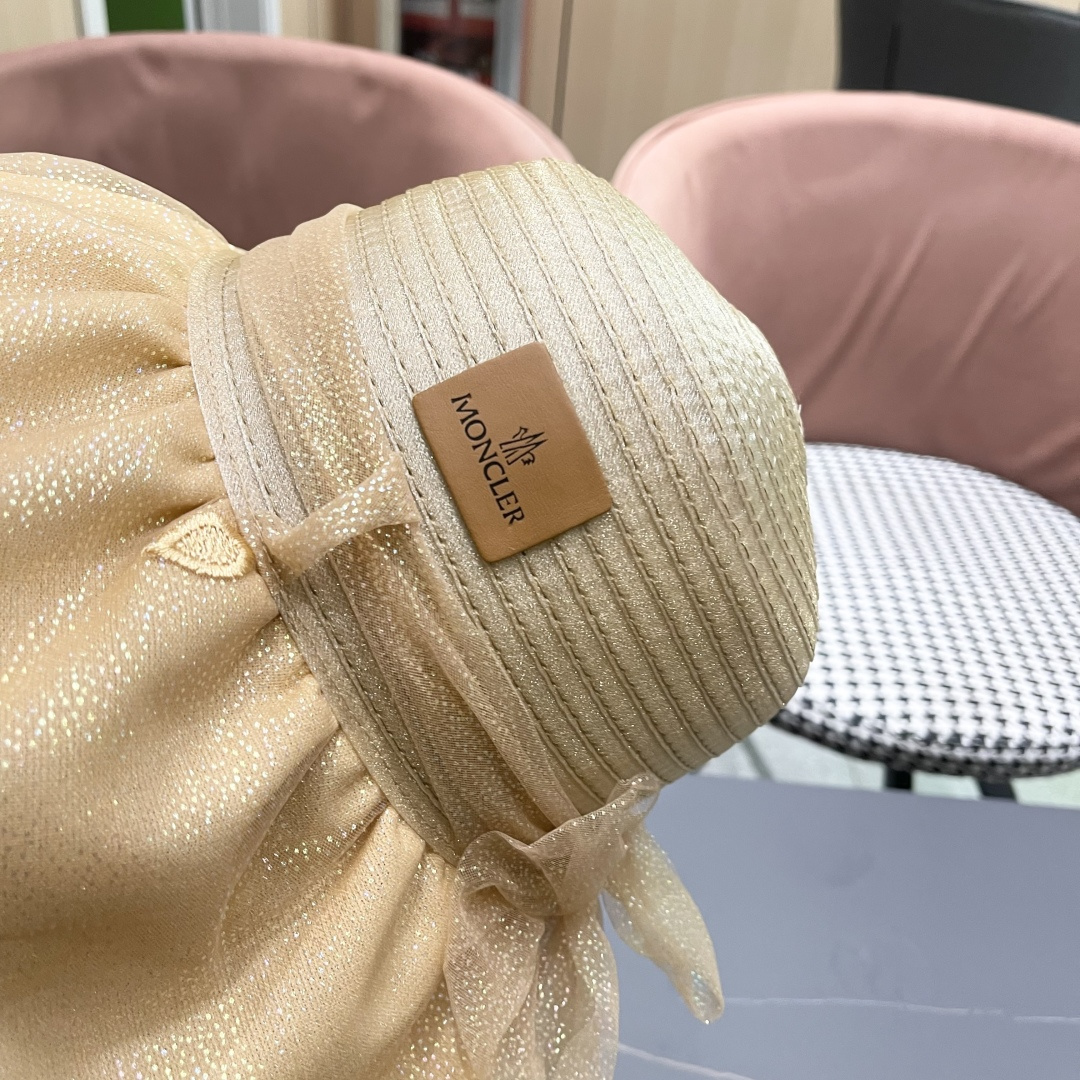 蒙口2025夏季飘带蝴蝶结开叉盆帽网纱防晒遮阳帽女户外防紫外线沙滩太阳帽