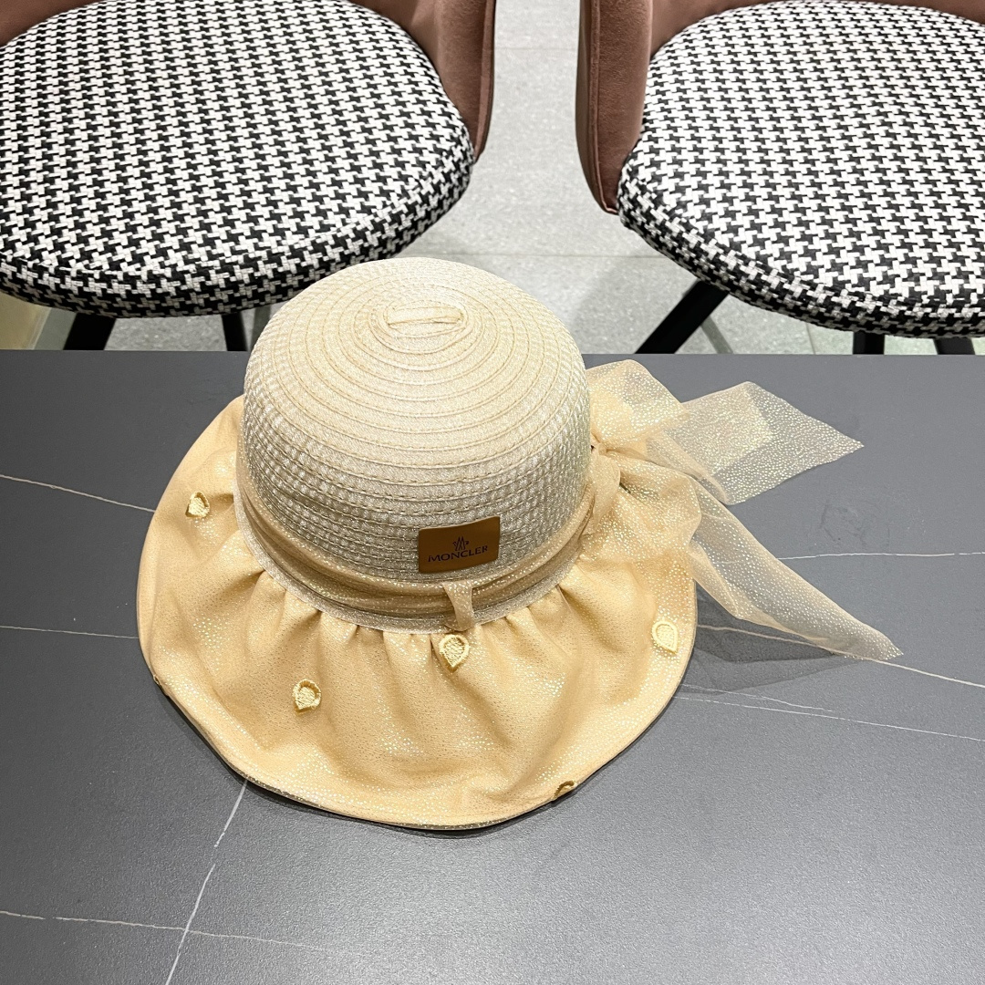 蒙口2025夏季飘带蝴蝶结开叉盆帽网纱防晒遮阳帽女户外防紫外线沙滩太阳帽