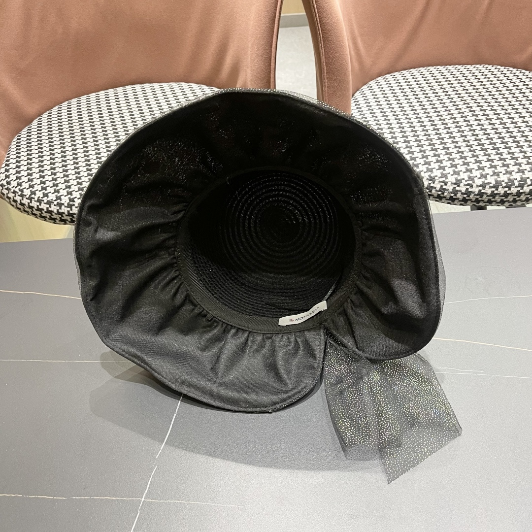 蒙口2025夏季飘带蝴蝶结开叉盆帽网纱防晒遮阳帽女户外防紫外线沙滩太阳帽