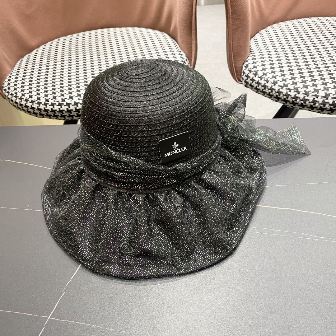 蒙口2025夏季飘带蝴蝶结开叉盆帽网纱防晒遮阳帽女户外防紫外线沙滩太阳帽