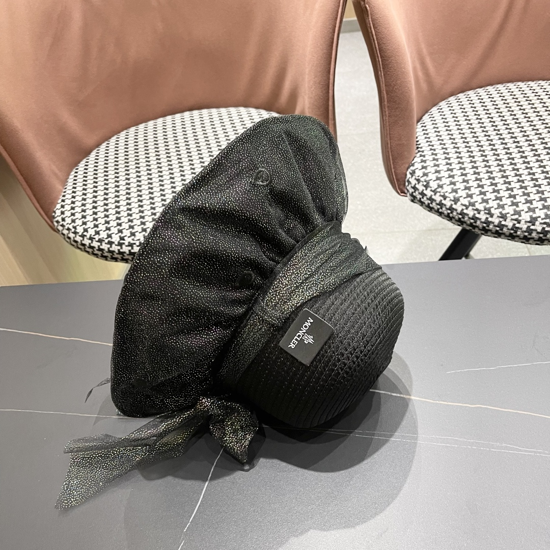 蒙口2025夏季飘带蝴蝶结开叉盆帽网纱防晒遮阳帽女户外防紫外线沙滩太阳帽