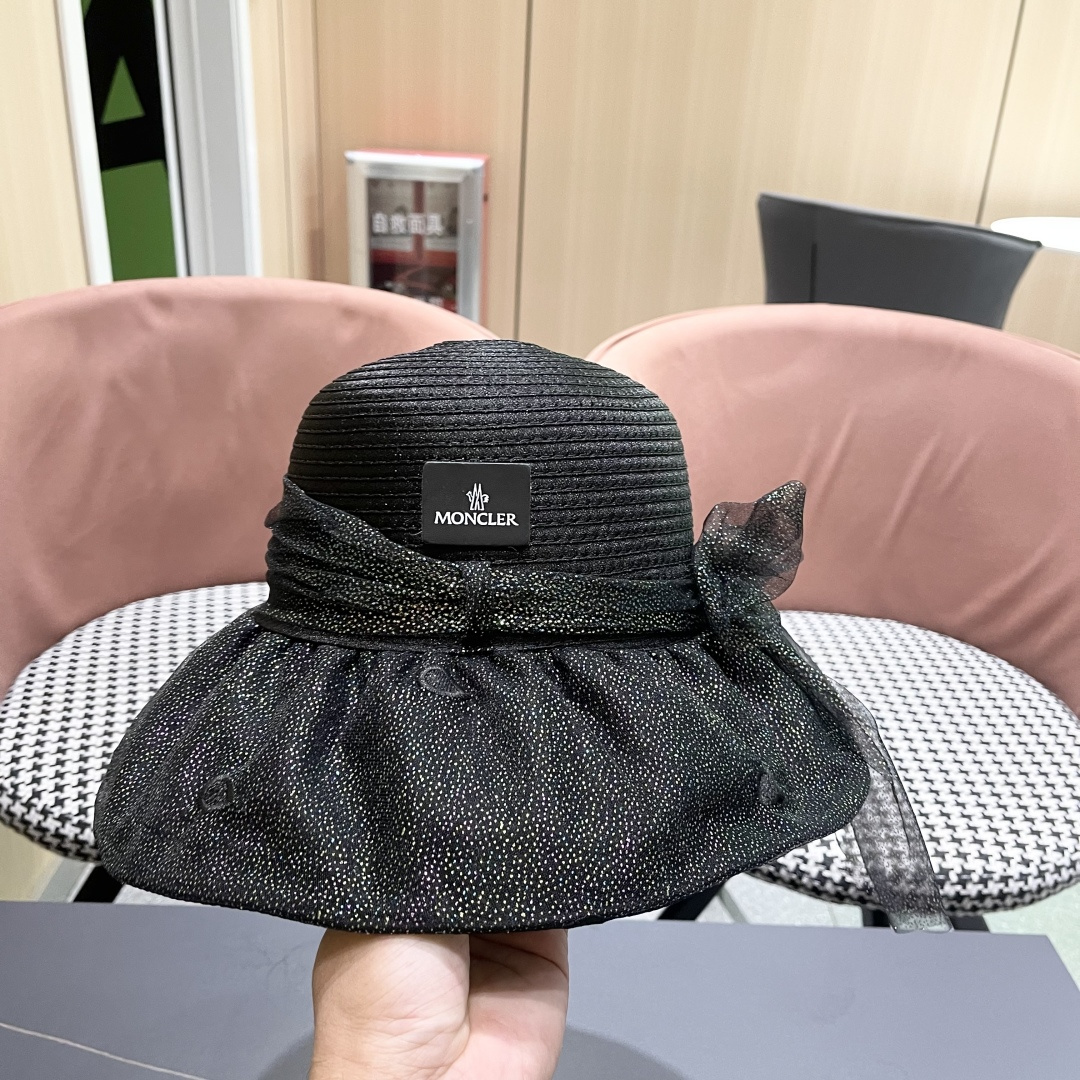 蒙口2025夏季飘带蝴蝶结开叉盆帽网纱防晒遮阳帽女户外防紫外线沙滩太阳帽